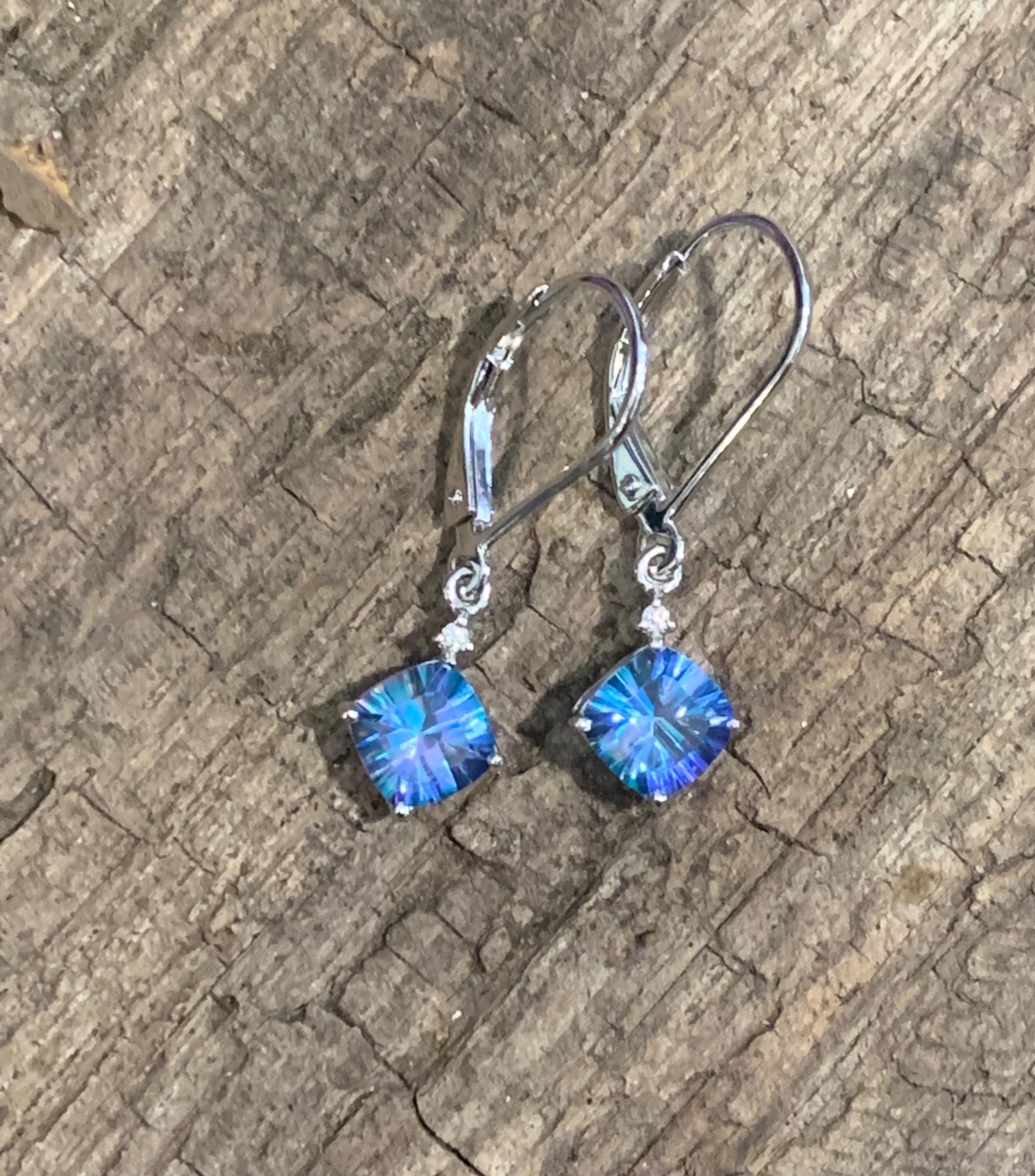Peacock Topaz Earrings in Sterling Silver